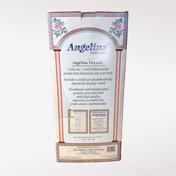 Vintage Angelina Visconti 2000 Fine Porcelain Doll In Box with COA & Stand - Picture 5 of 10